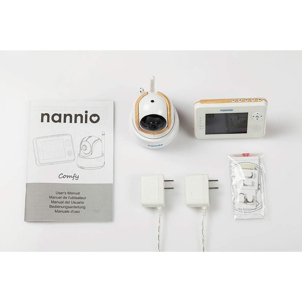 Nannio Baby Monitor with Camera Pan/Tilt, 2-Way Talk, Temperature Sensor Music